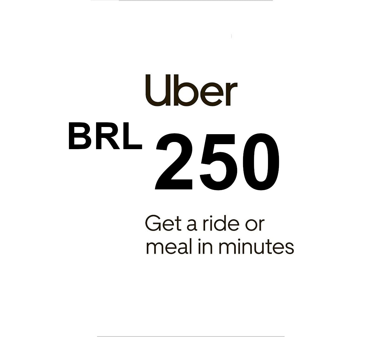 Uber BRL 250 Voucher BR