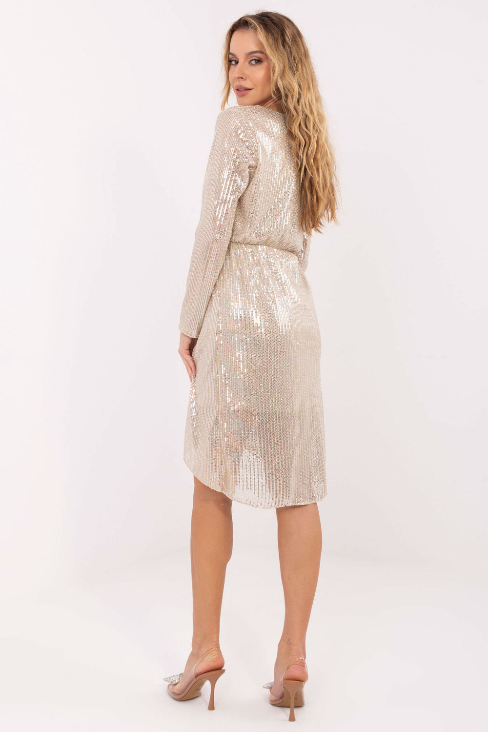 Robe femme Italy Moda De Soirée De — beige