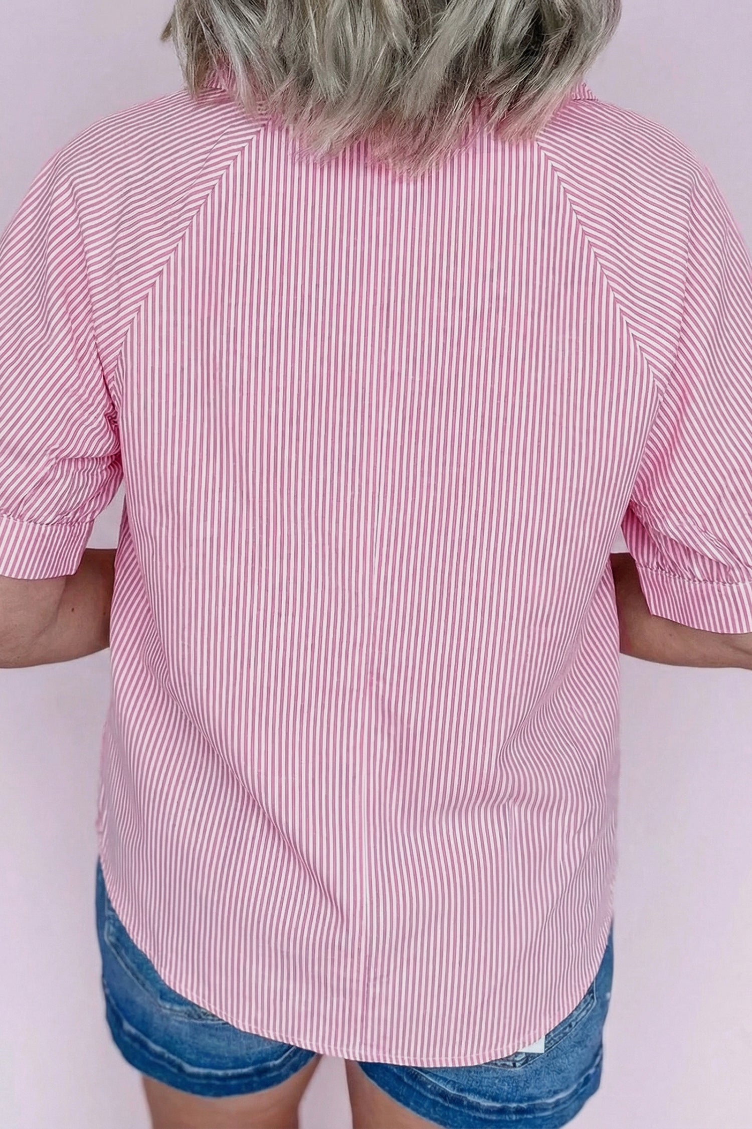 Mint Green Striped Print — Tops/Blouses & Shirts, vue 5, LeGeekShop