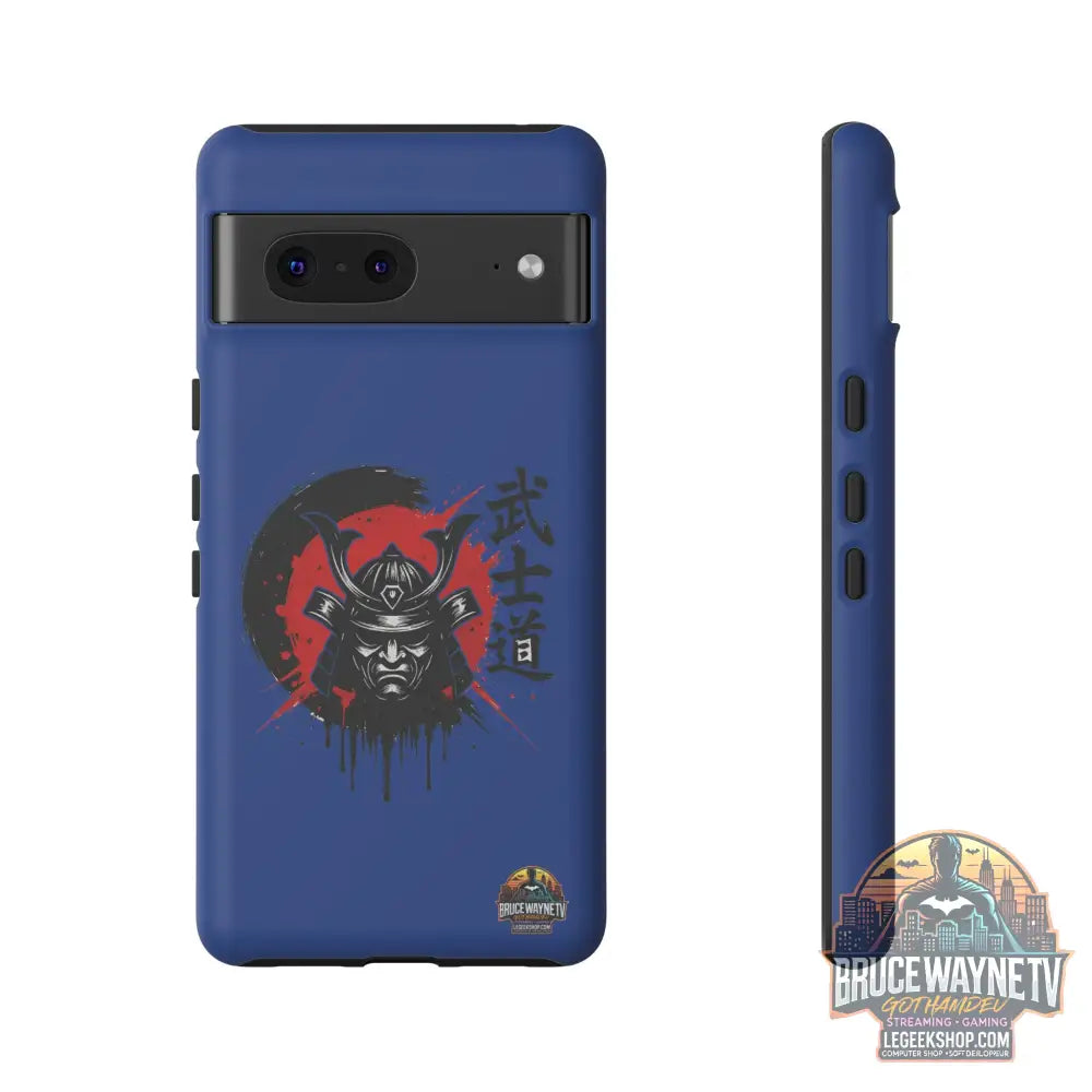 📱 samurai phone case Bleue foncé – coque renforcée Pixel & Galaxy 📱 - Google Pixel 7 / Matte - Phone Case