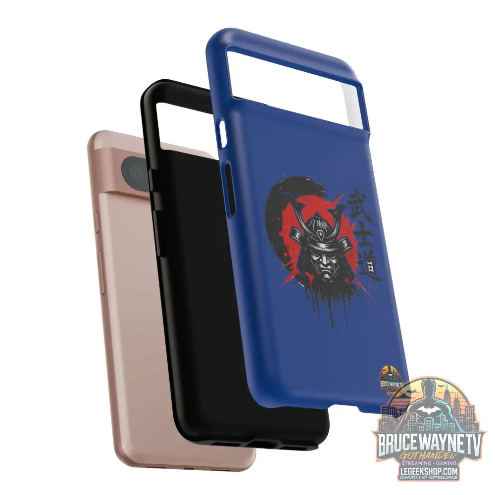 📱 samurai phone case Bleue foncé – coque renforcée Pixel & Galaxy 📱 - Phone Case
