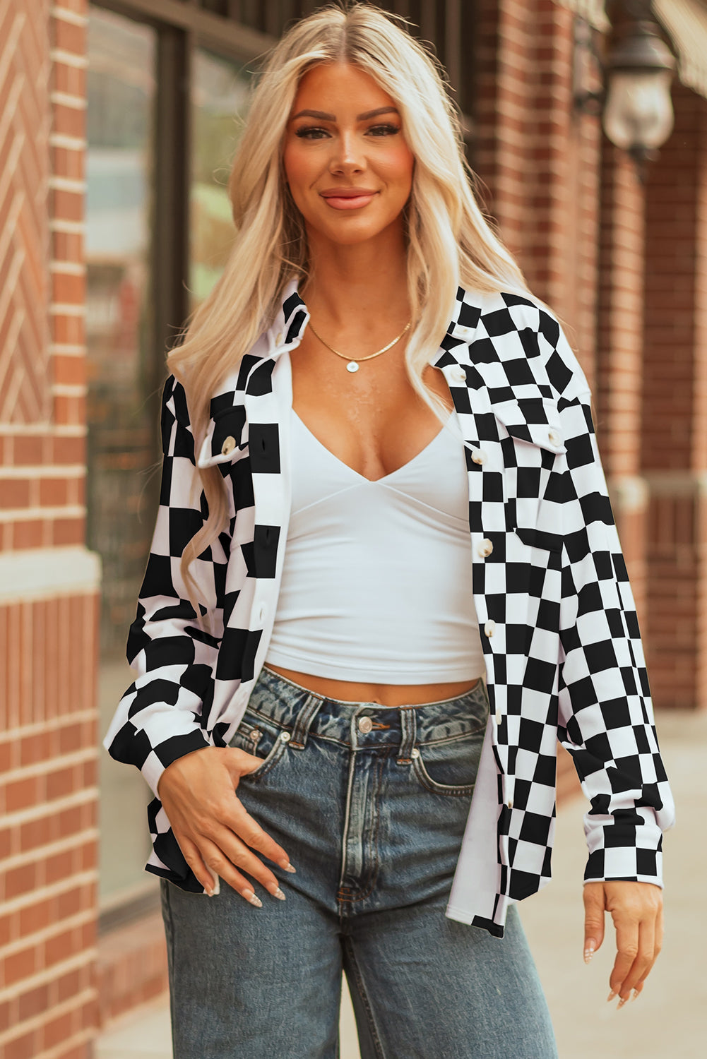 Pièce mode femme boutonnée, poches — noir