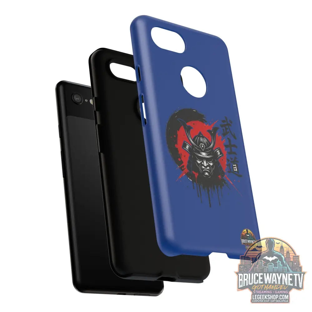 📱 samurai phone case Bleue foncé – coque renforcée Pixel & Galaxy 📱 - Phone Case