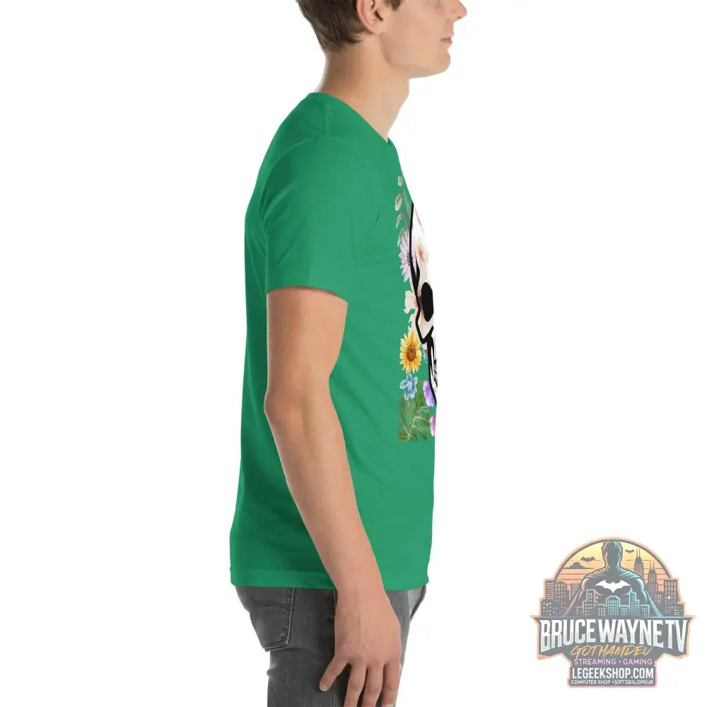 T-shirt Unisexe à Imprimé Crâne et Fleurs - Mode Estivale | Wayne Outfitters - Legeekshop