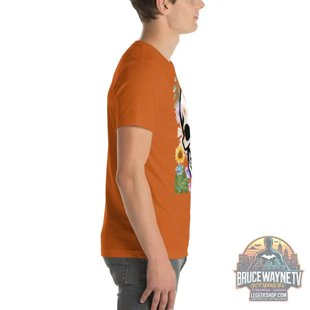 T-shirt Unisexe à Imprimé Crâne et Fleurs - Mode Estivale | Wayne Outfitters - Legeekshop