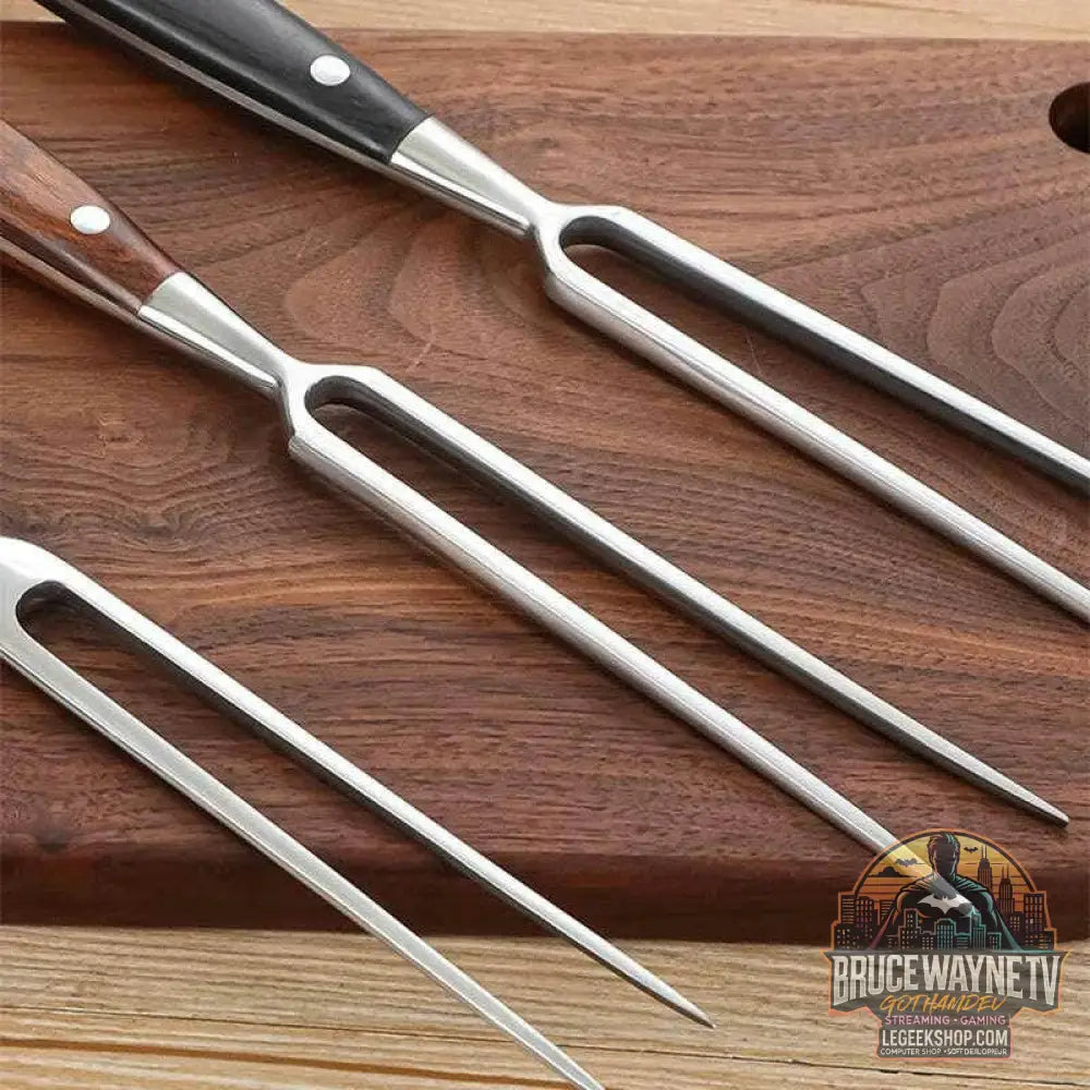 🔥 Set de Fourchettes à Barbecue – Acier Inoxydable & Bois – Accessoires de Grill - Legeekshop