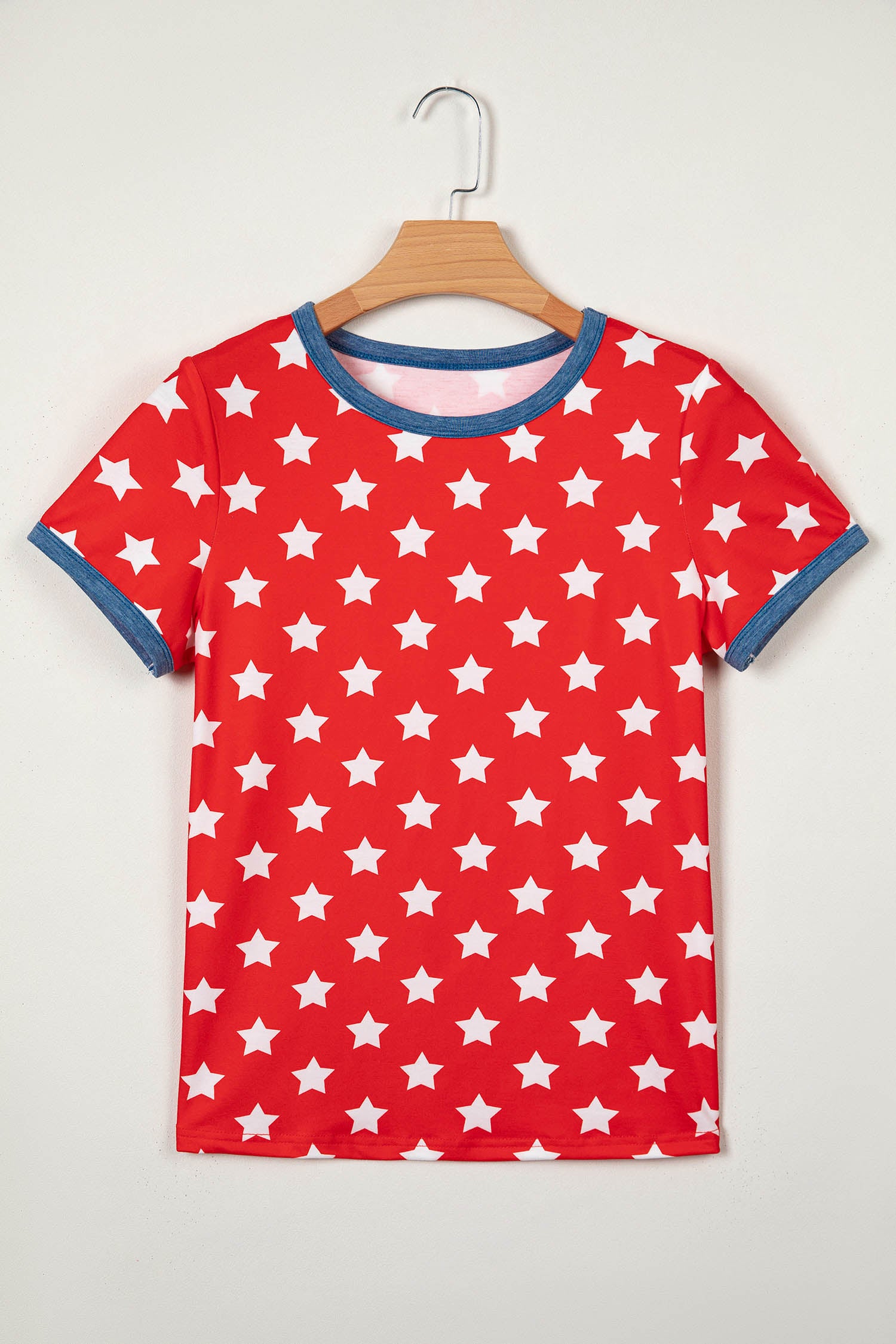 Red Stars Print Colorblock — Tops/Tops & Tees, vue 4, LeGeekShop