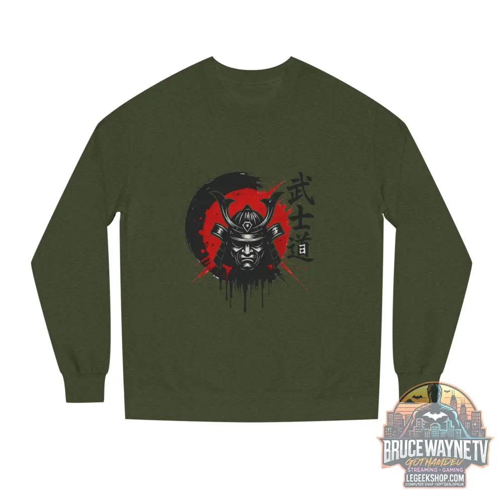 🎮 Samurai Warrior Sweatshirt Unisexe Col Rond 🎮 - Army Heather / M - Sweatshirt