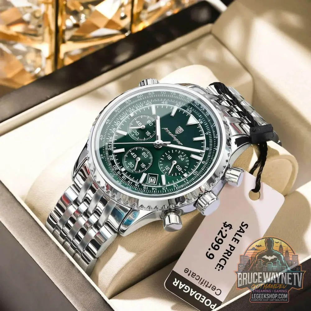 Montre à Quartz de Luxe en Acier Inoxydable pour Homme, Chronographe Étanche, Date Shoous, Militaire | POEDAGAR - Legeekshop