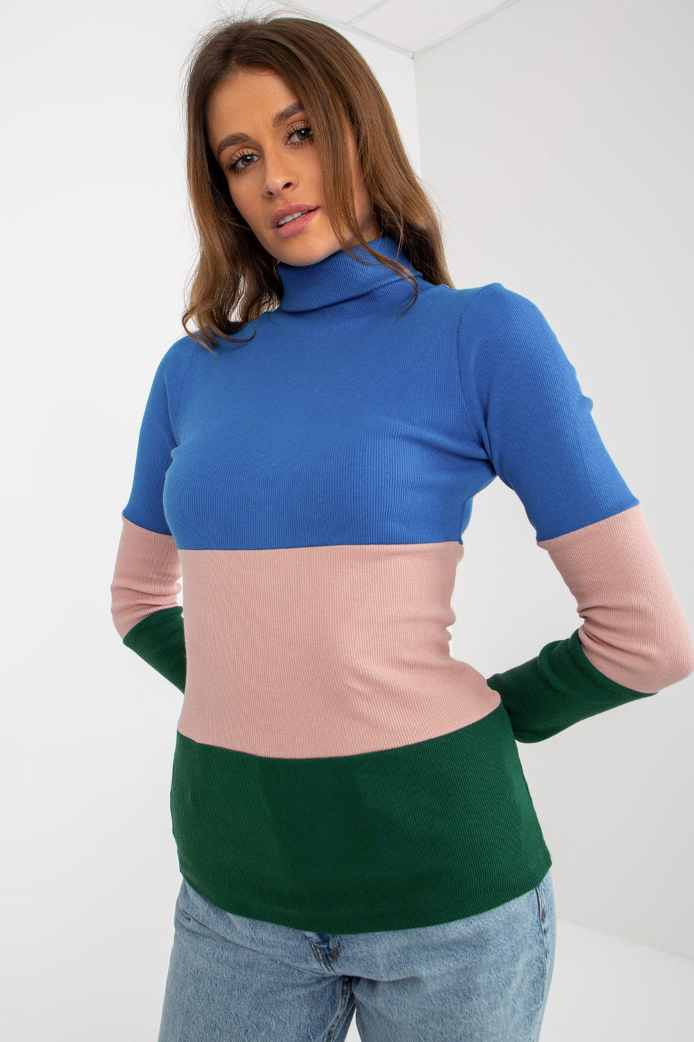 Pull femme Relevance Col Roulé Col — bleu