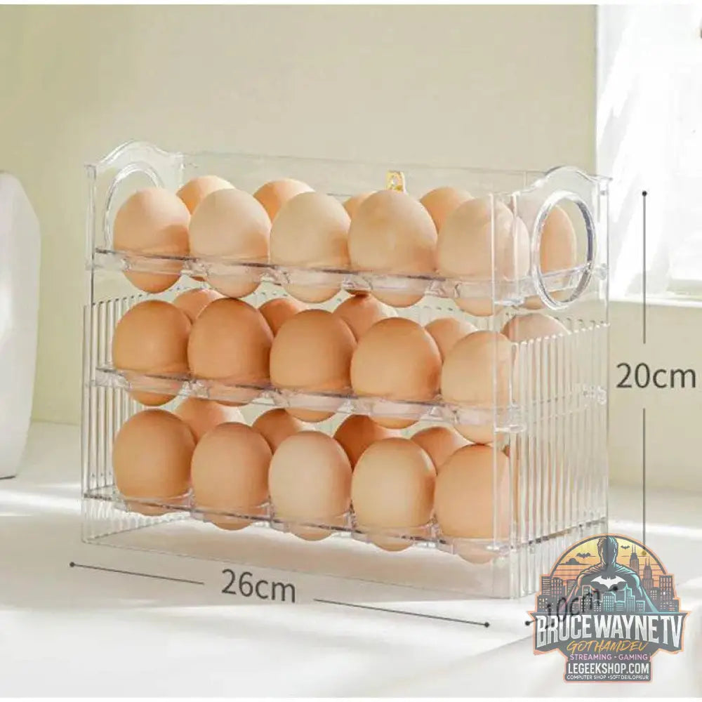 🥚 Boîte de Rangement d'Œufs Coulissante à 3 Couches – Style Échelle | Grande Capacité Réfrigérateur - Legeekshop