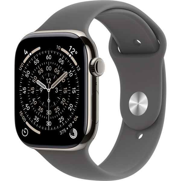 Apple Watch Titan Natur, bracelet / boîtier titane, 46 mm, bracelet sport steingrau M/L, Cellular - Apple - vue 2