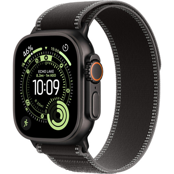 Apple Watch noir, 49 mm, Trail Loop noir/kohlegrau S/M, bracelet / boîtier titane, Cellular - Apple - vue 2