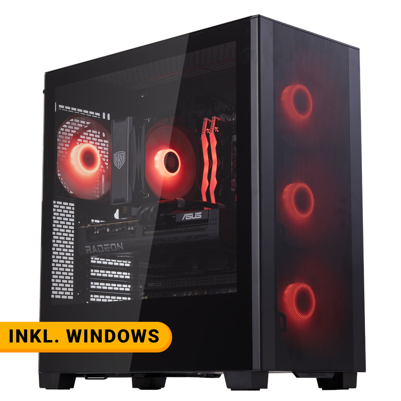 King Mod Systems Gaming-PC Mach 5 rouge, AMD Ryzen 5 7500X3D, RX 9070 XT - King Mod Systems - vue 2