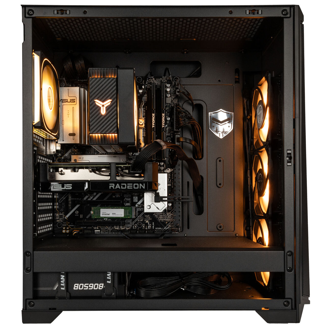 KingForge Gaming-PC argent, AMD Ryzen 5 9500F, RX 9060 XT 16GB, Phanteks Eclipse G370A – Fertig-PC - King Mod Systems - vue 4