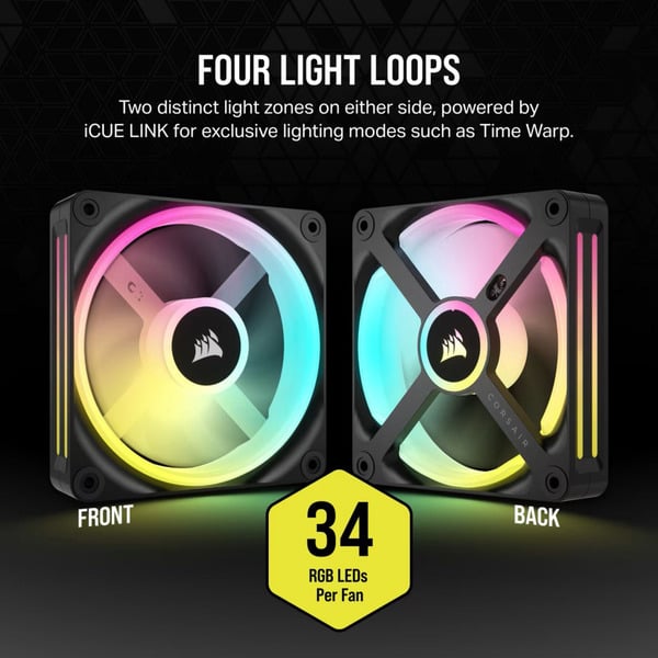 Corsair iCUE LINK QX120 RGB 120mm, Gehäuselüfter - Corsair - vue 4