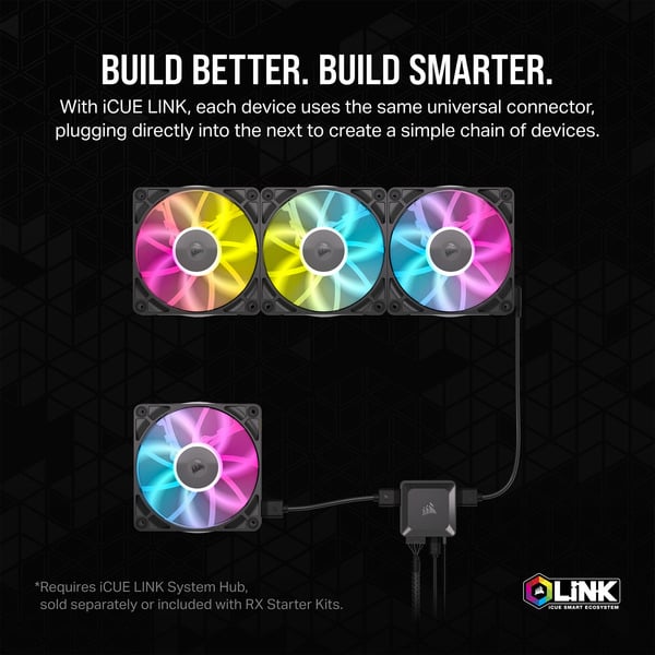 Corsair iCUE LINK RX120 RGB Triple, Gehäuselüfter - Corsair - vue 4
