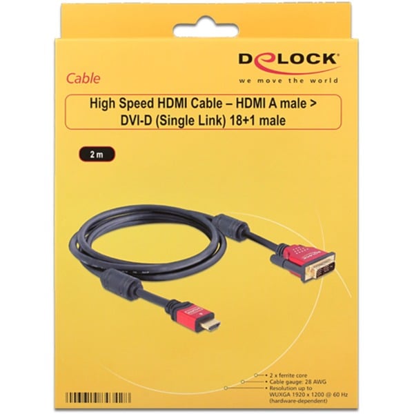 (€ 4,83 / 1 m) DeLOCK Adapter HDMI A (Stecker) > DVI (Stecker) - DeLOCK - vue 3