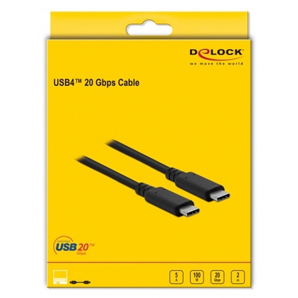 DeLOCK USB4 Gen 2x2 câble, USB-C Stecker > USB-C Stecker - DeLOCK - vue 3