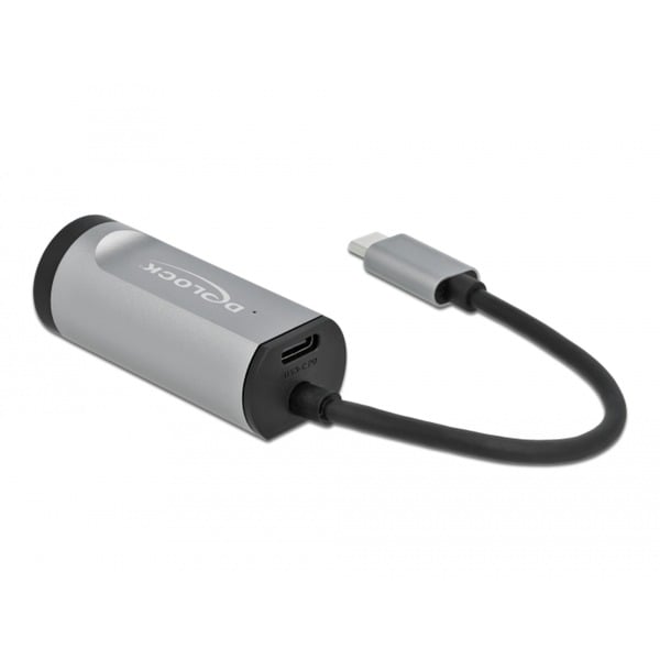 DeLOCK USB 3.2 Gen 1 Adapter, USB-C Stecker > RJ-45 Buchse + USB-C Buchse - DeLOCK - vue 3