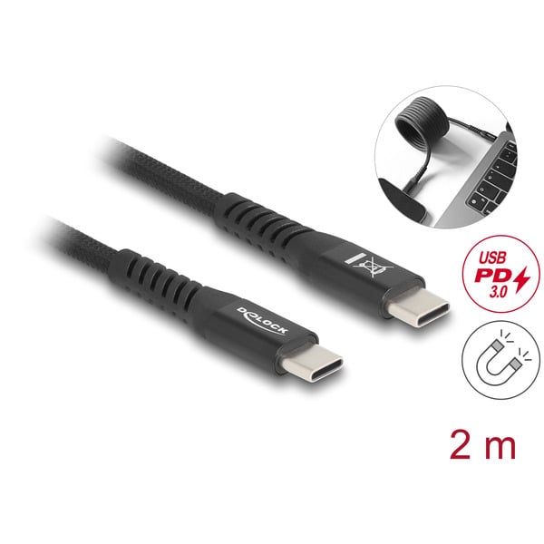 (€ 7,06 / 1 m) DeLOCK USB-C 2.0 câble avec magnetischer Textilummantelung - DeLOCK - vue 3