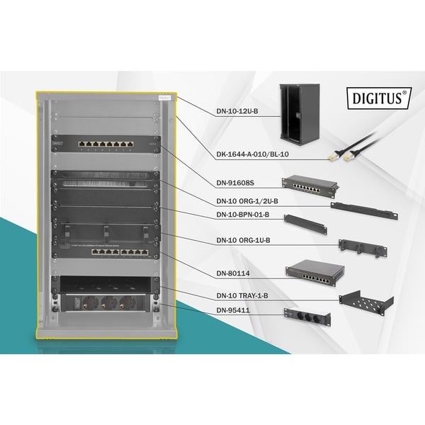 Digitus 25,4 cm (10") Set 3 B 12HE, IT-Schrank - Digitus - vue 11