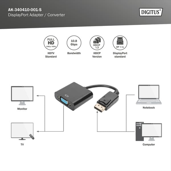 € 6,97 Digitus DisplayPort Adapter / Konverter - Digitus - vue 6