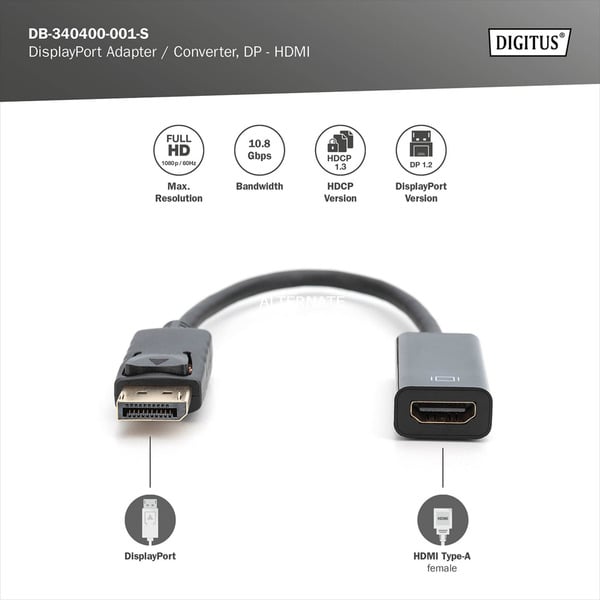 € 5,45 Digitus DisplayPort auf HDMI Adapter / Konverter - Digitus - vue 5