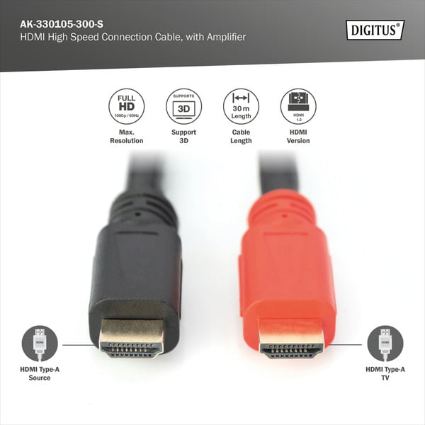 Digitus HDMI High Speed câble, avec Verstärker - Digitus - vue 4