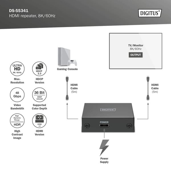 Digitus HDMI Repeater 8K / 60Hz - Digitus - vue 7