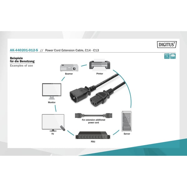 (€ 2,02 / 1 m) Digitus Netz-Verlängerungskabel - Digitus - vue 5