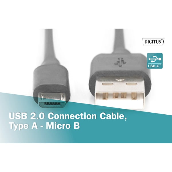 Digitus USB 2.0 Anschlusskabel USB-A (Stecker) > Micro-USB (Stecker) - Digitus - vue 5
