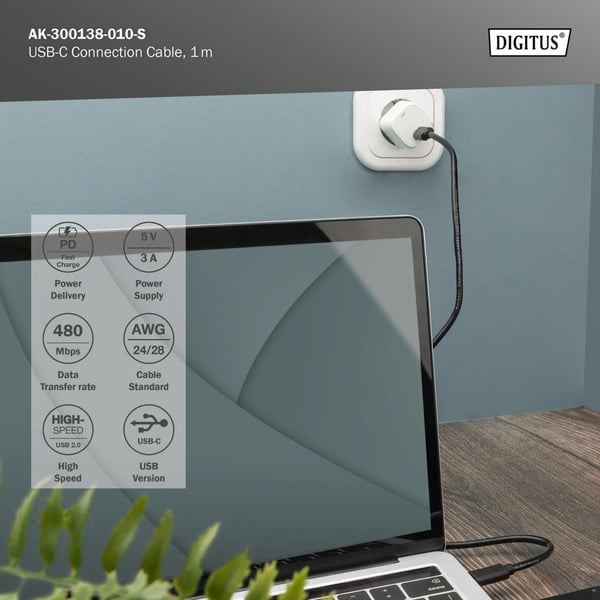 Digitus USB 2.0 Anschlusskabel USB-C > USB-C - Digitus - vue 4