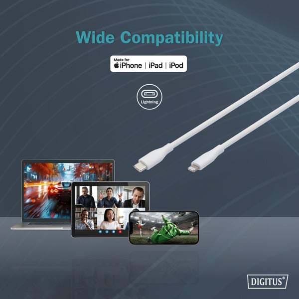 Digitus USB 2.0 Silikon-câble USB-C > Lightning, MFI zertifiziert - Digitus - vue 9