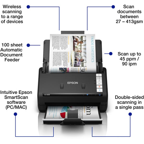 Epson Workforce ES-550W, Einzugsscanner - Epson - vue 13