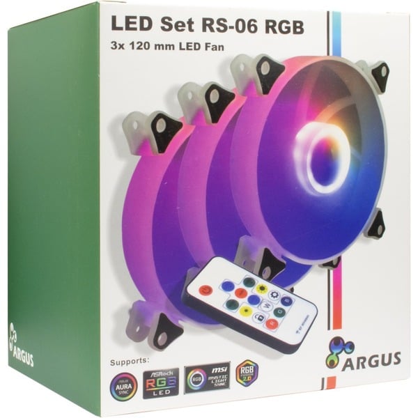 Inter-Tech Argus RGB-Fan Set RS-06 120x120x25, Gehäuselüfter - Inter-Tech - vue 7