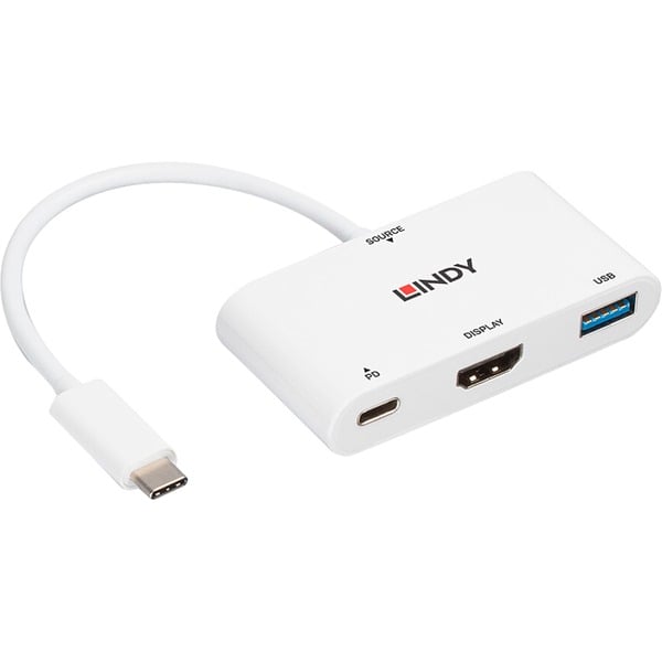 Lindy USB 3.2 Gen 1 Multiport-Hub, USB-C Stecker > USB-A + USB-C Buchse + HDMI-Buchse, USB-Hub - Lindy