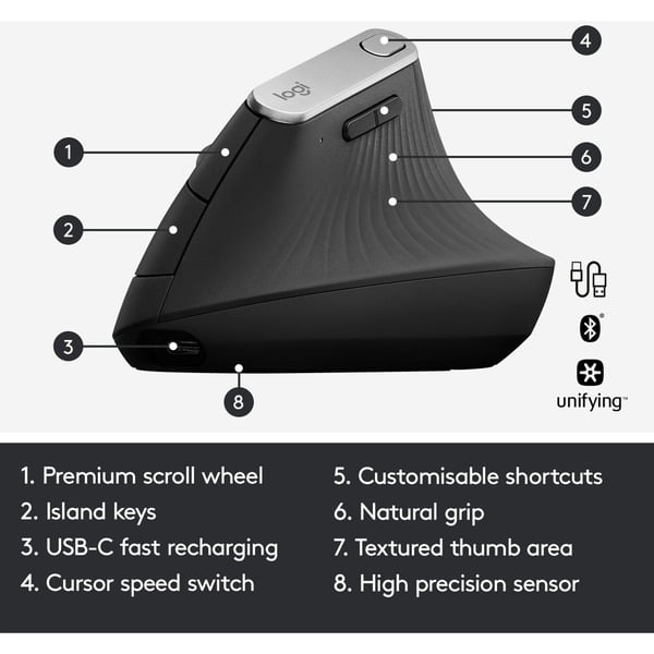 Logitech MX Vertical, souris - Logitech - vue 6