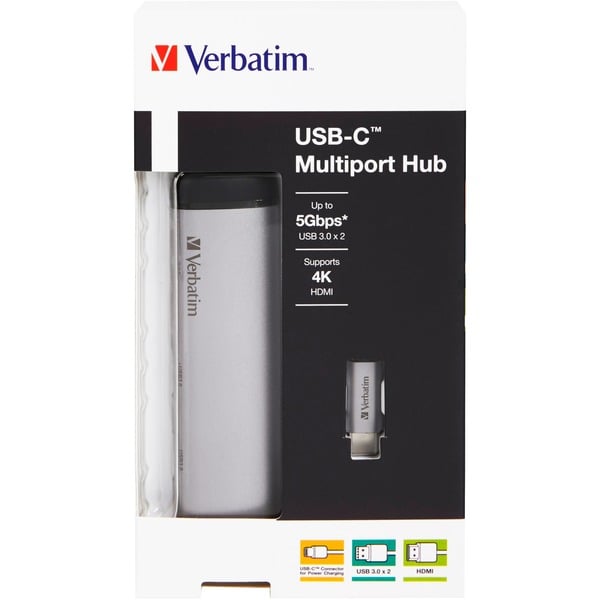 Verbatim USB 3.2 Gen 1 Multiport-Hub, USB-C Stecker > 2x USB-A + USB-C Buchse + HDMI-Buchse, USB-Hub - Verbatim - vue 5