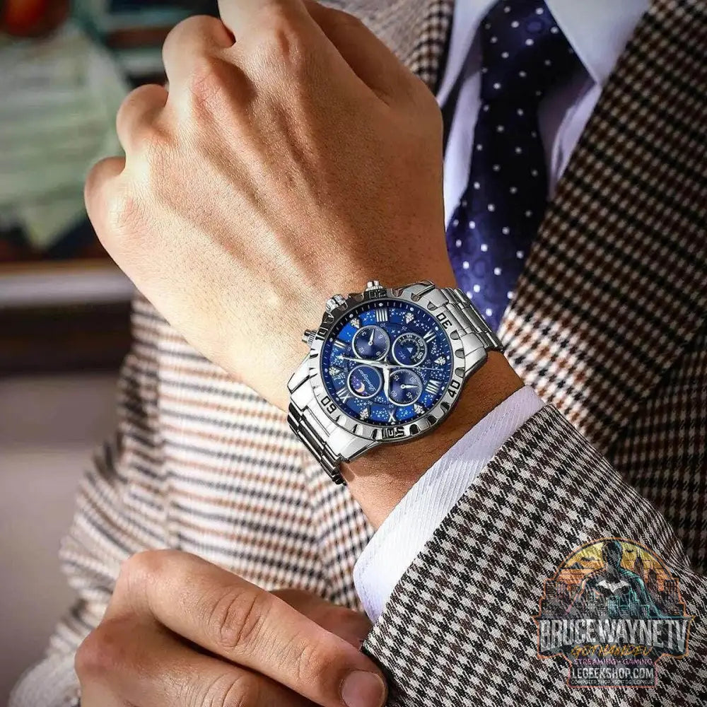Montre de sport à quartz de luxe pour homme, étanche, Shoous, acier inoxydable, chronographe, horloge | POEDAGAR - Legeekshop