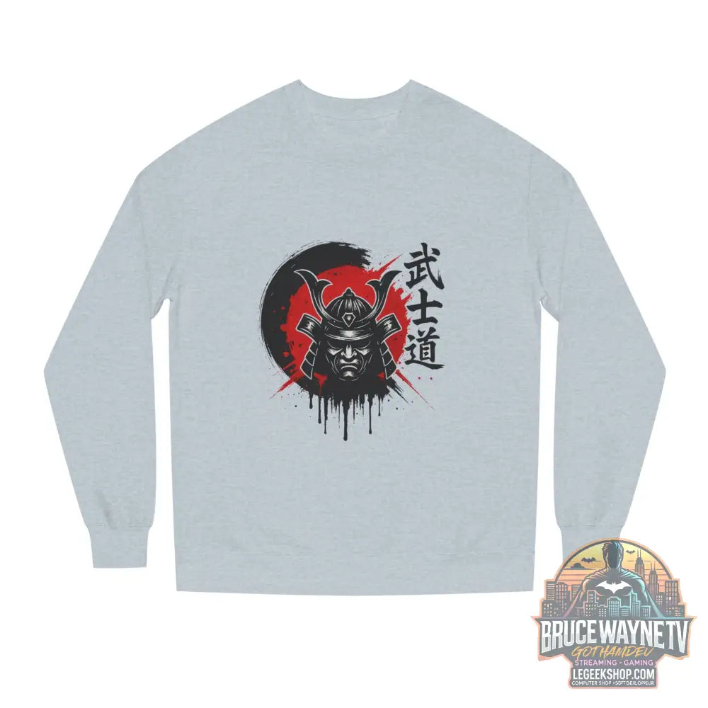 🎮 Samurai Warrior Sweatshirt Unisexe Col Rond 🎮 - Grey Heather / S - Sweatshirt