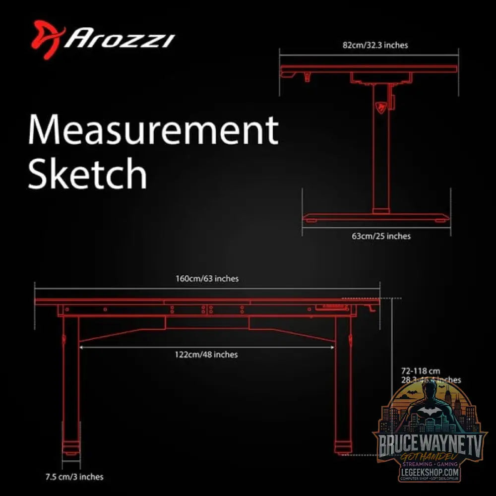 Arozzi Arena Moto Gaming-Tisch, Black - Arozzi - vue 13