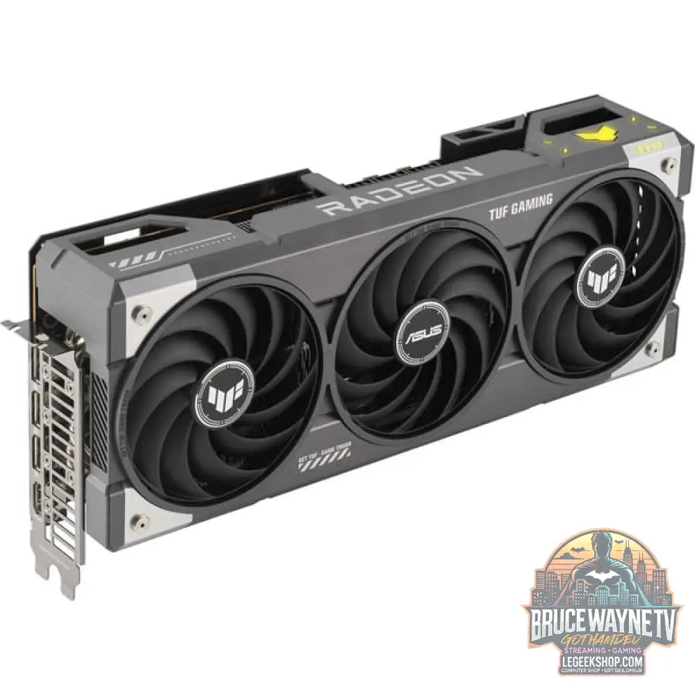 ASUS Radeon RX 9070 XT TUF GAMING OC, carte graphique gris, RDNA4, GDDR6, 3x DisplayPort, 1x HDMI 2.1 - ASUS - vue 3
