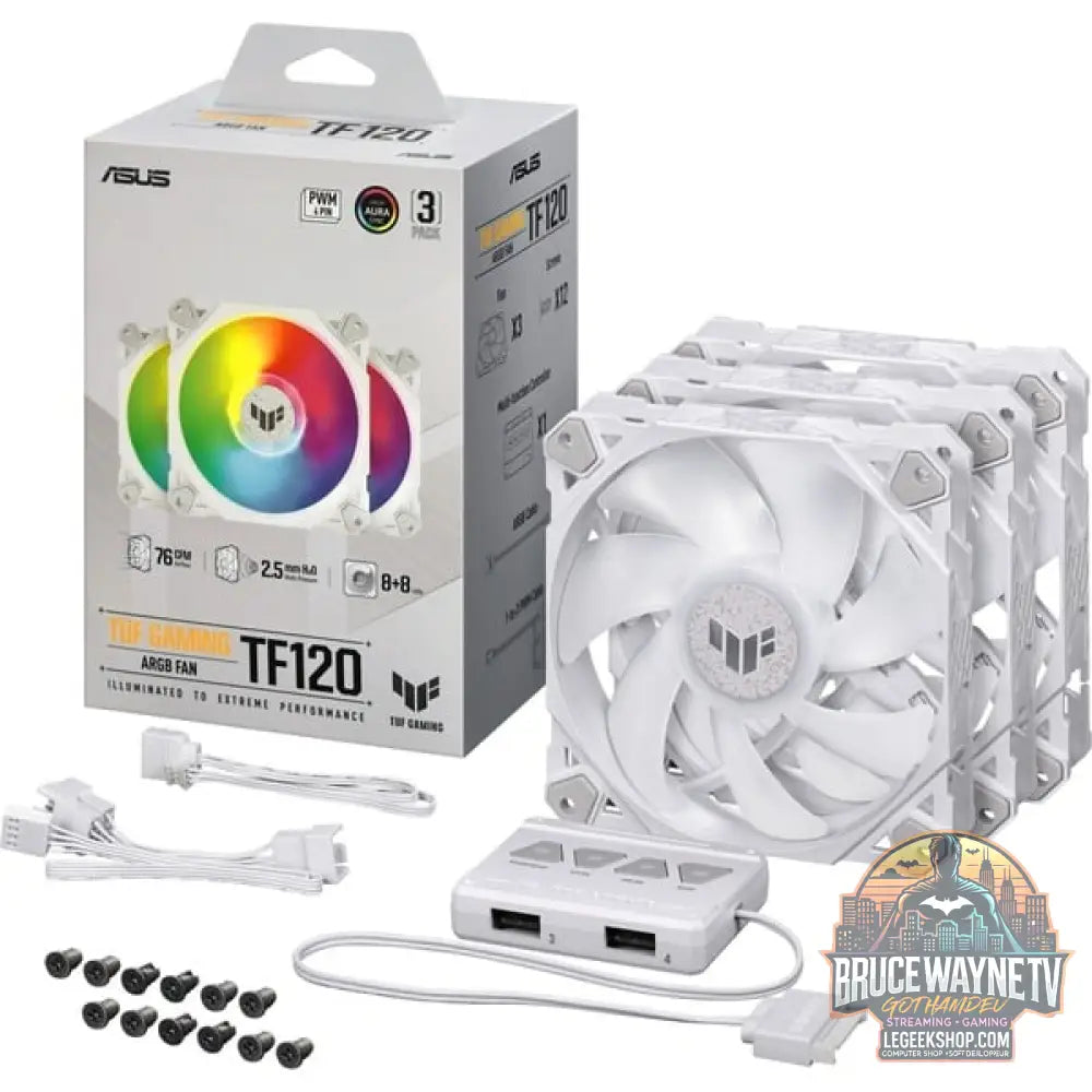 ASUS TUF Gaming TF120 ARGB-Gehäuselüfter White Edition 3IN1 - ASUS - vue 6