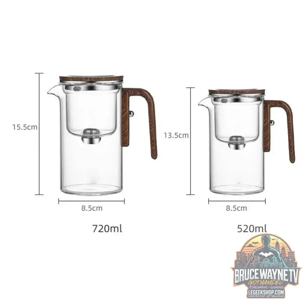 🍵 Théière en Verre avec Séparateur Intégré & Poignée en Bois – 520ML / 720ML - Legeekshop