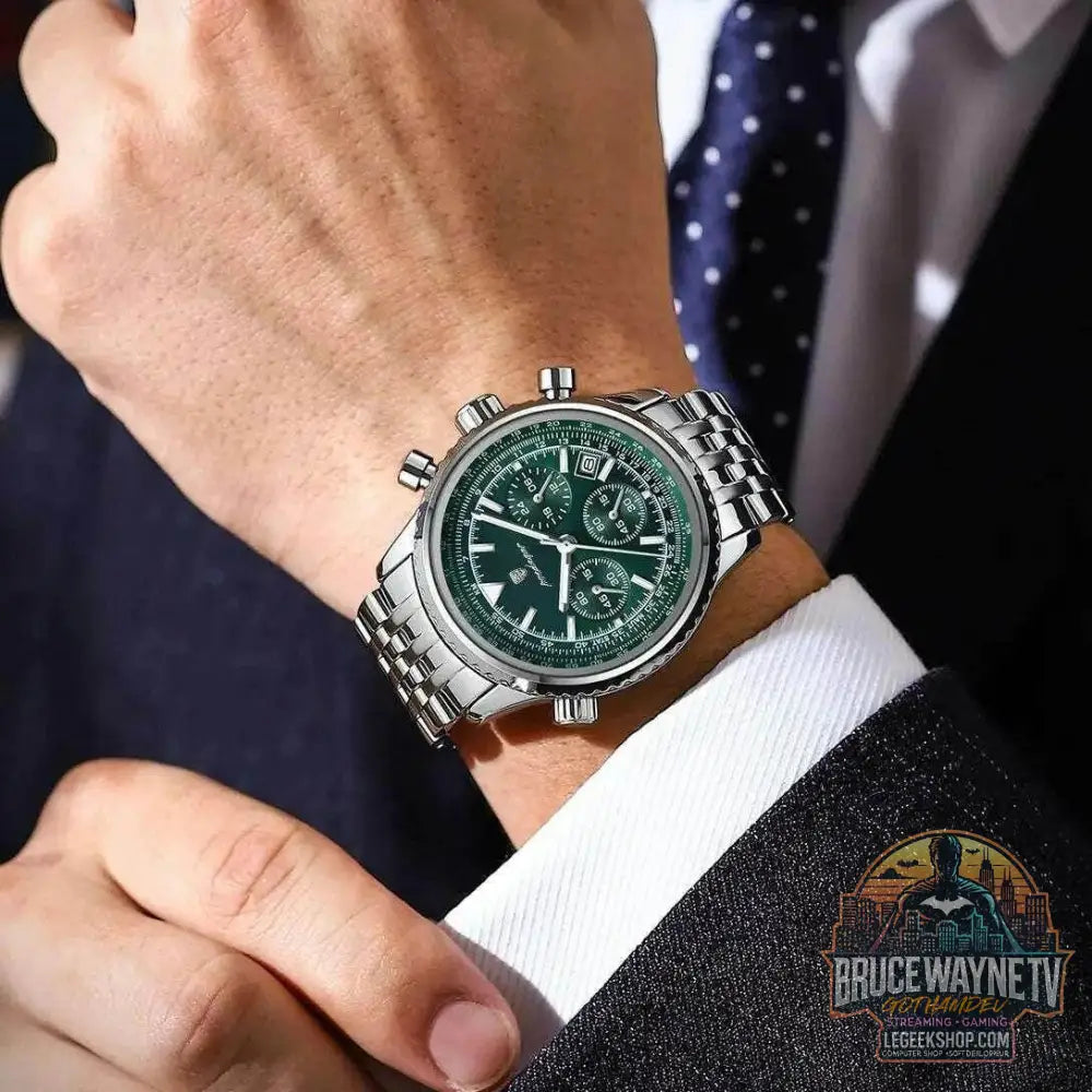 Montre à Quartz de Luxe en Acier Inoxydable pour Homme, Chronographe Étanche, Date Shoous, Militaire | POEDAGAR - Legeekshop