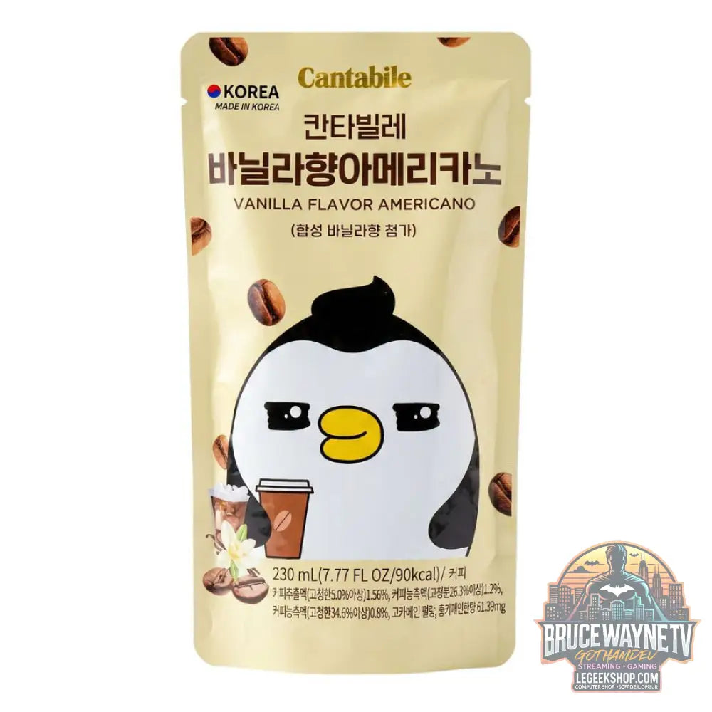 Cantabile Vanilla Flavor Americano boisson au goût de café americano et vanille de 230 ml (Pack de 10) - Snacks &