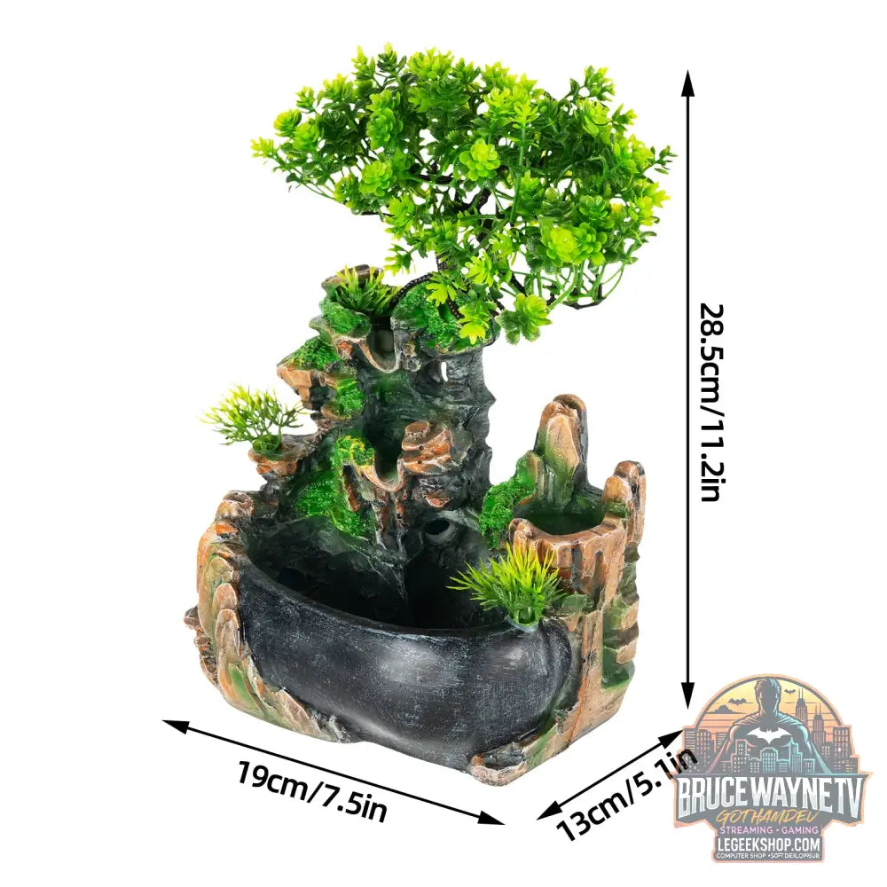 Cascade de fontaine d’intérieur fontaine de table fontaine de plante verte humidificateur de cascade pour placer
