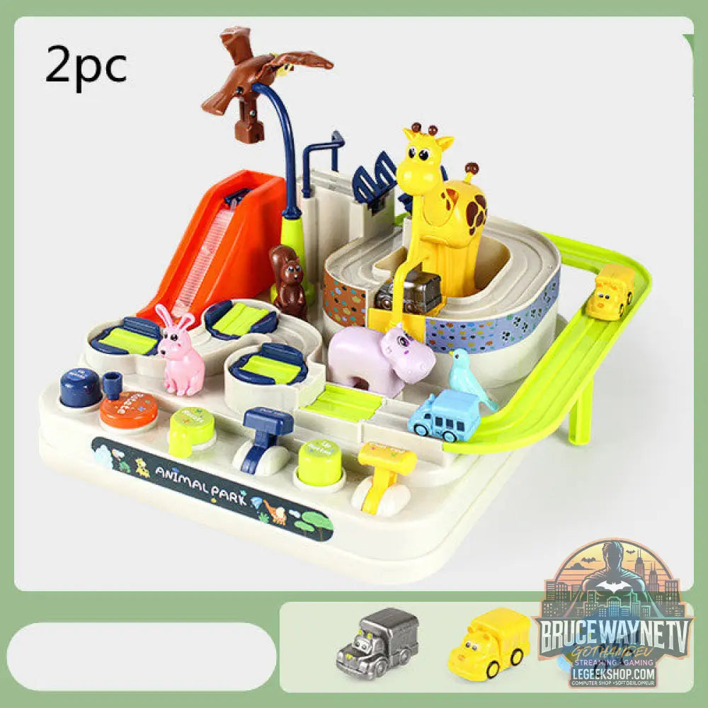 Circuit Voitures Parking Rails Aventure Jouet Enfant Piste - Olive green 3trolley2PC - Jouet Circuit