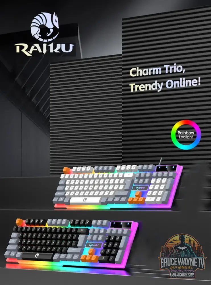 Clavier et clavier simples souris RAIKU T26 clavier lumineux à trois tons souris filaire mécanique tactile souris